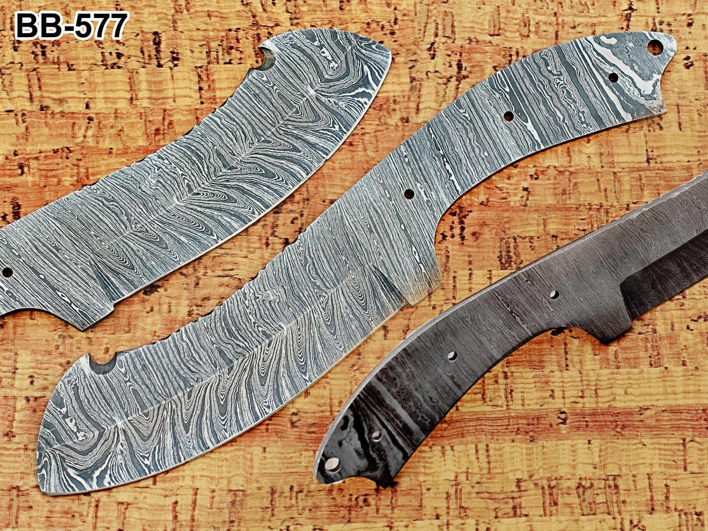 9.5 inches long Damascus steel Nessmuk blade skinning knife, knife making supplies, Hand forged Twist pattern Damascus steel blank blade skinning knife, 4.75" cutting edge, 4.5" scale space