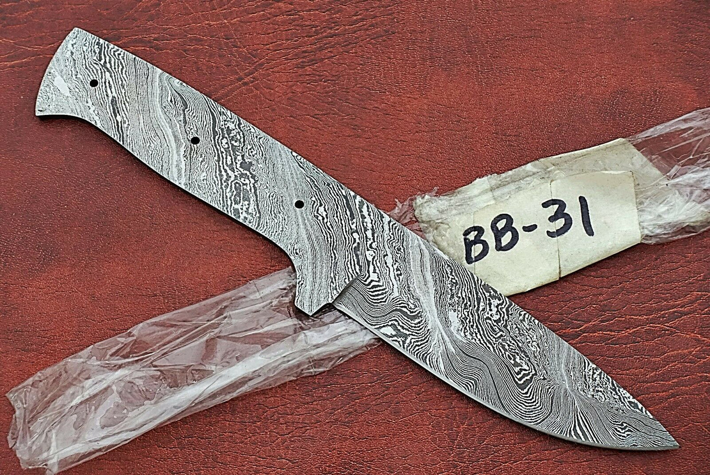 9" sstraight back Damascus steel blank blade skinning knife with 4" cutting