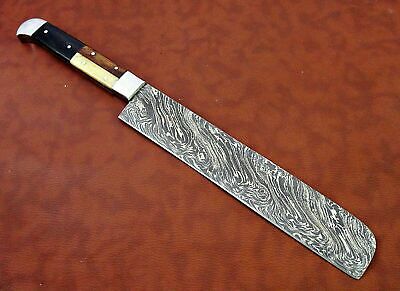 15" long Damascus steel Salmon Knife 9" cutting edge, 6" long Multi color scale