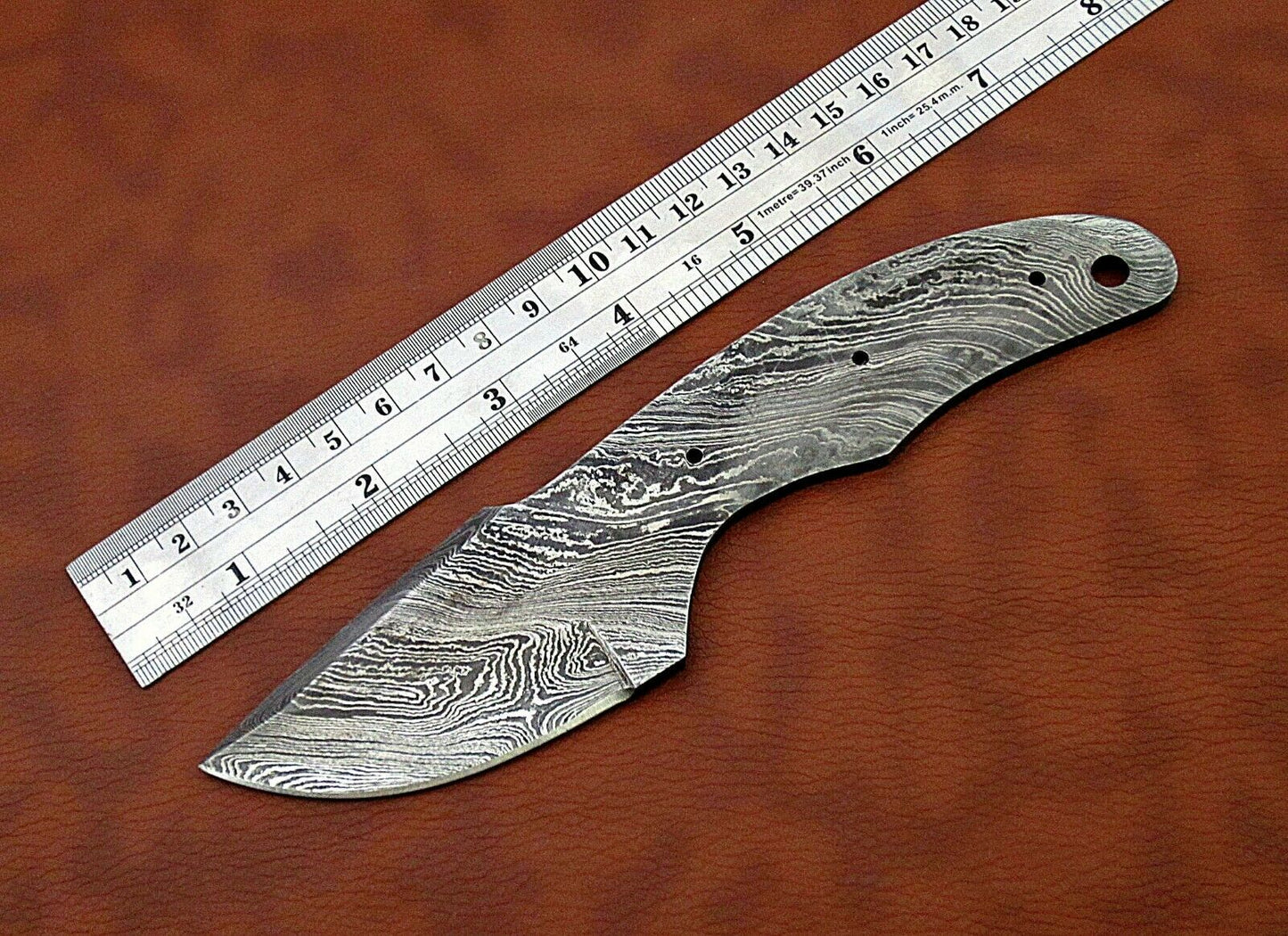 4 pieces blank blade set, over 32" long hand forged Damascus steel knives