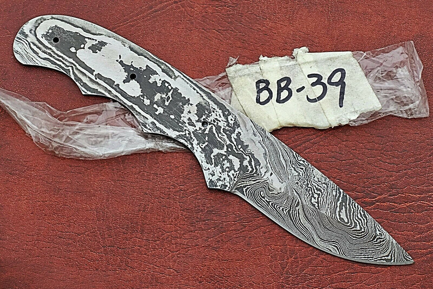 8" drop point blank blade, hand forged Damascus steel knife with 3.25" cutting