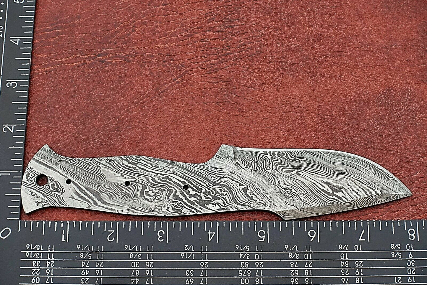 8" clip point Damascus steel blank blade pocket knife with 3.5" cutting