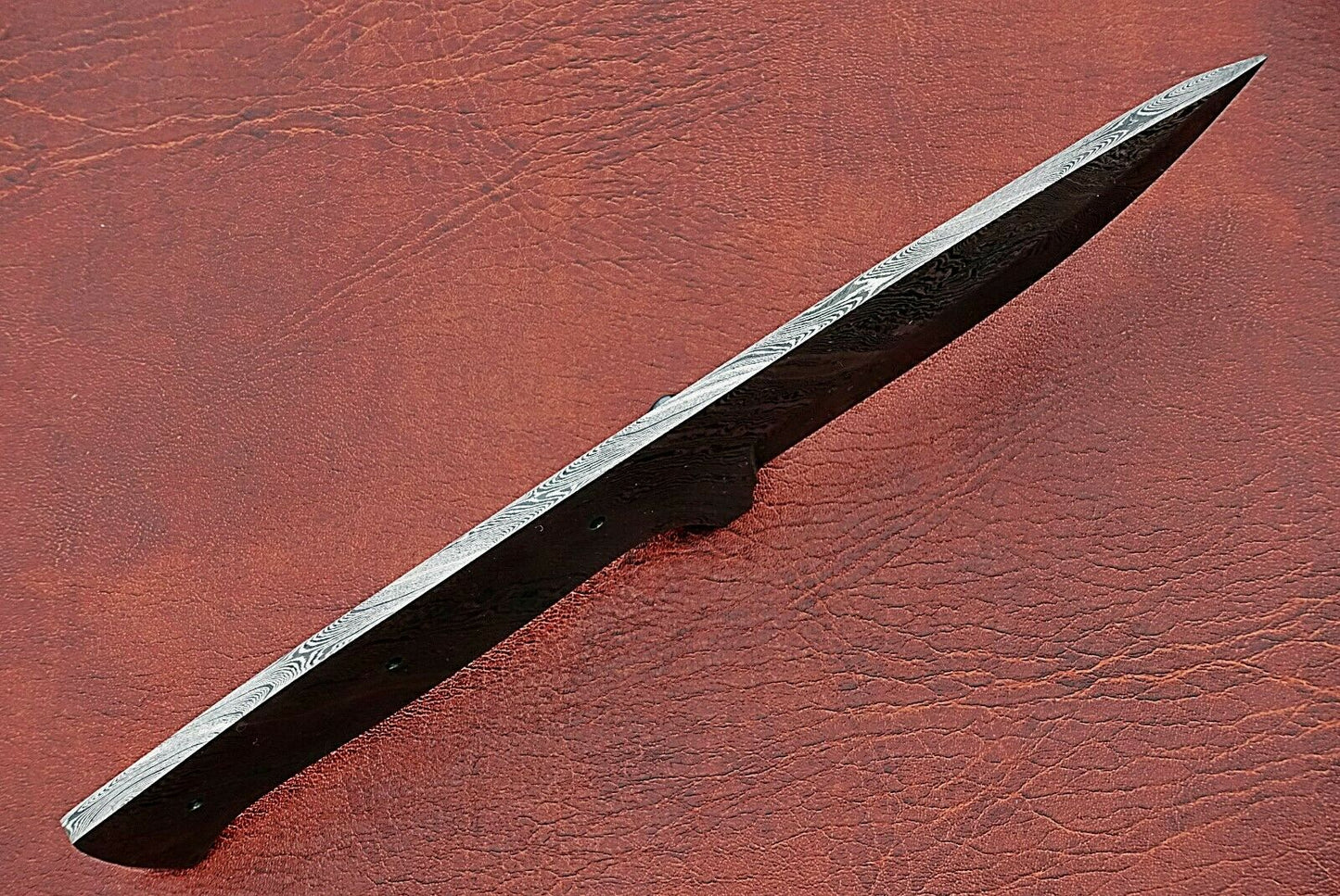 9" sstraight back Damascus steel blank blade skinning knife with 4" cutting