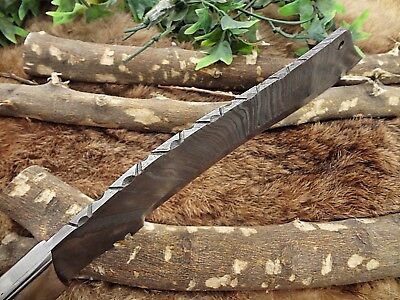 15" long Damascus steel Eagle Kukri Knife, 10" full tang blade, Leather sheath