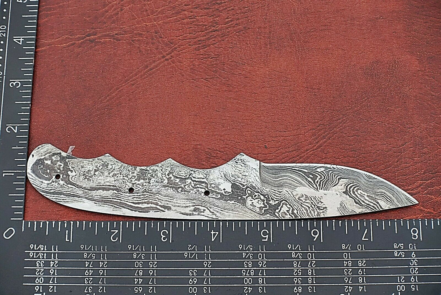 8" drop point blank blade, hand forged Damascus steel knife with 3.25" cutting