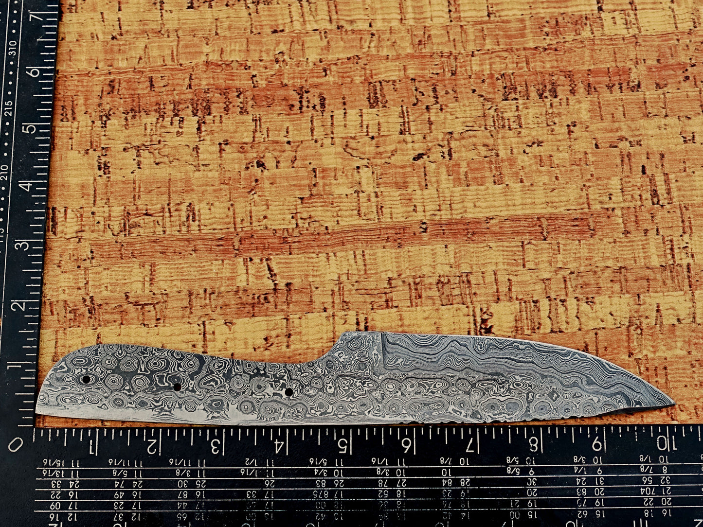 10 inches long drop point blank blade, hand forged Rain drop pattern Damascus steel blank blade skinning knife with 3 Pin hole oval scale, 4.5 inches cutting edge