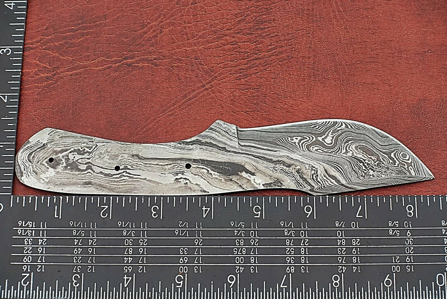 Clip point blank blade, 8.5" hand forged Damascus steel knife with 4" cutting