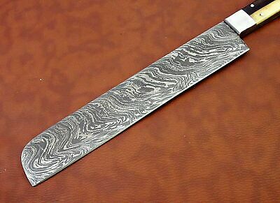15" long Damascus steel Salmon Knife 9" cutting edge, 6" long Multi color scale
