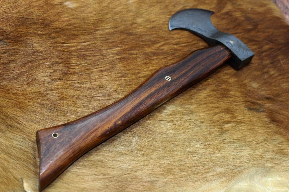 Damascus steel Timmerbila axe, 15 Inches long Log splitter Axe with Cow sheath