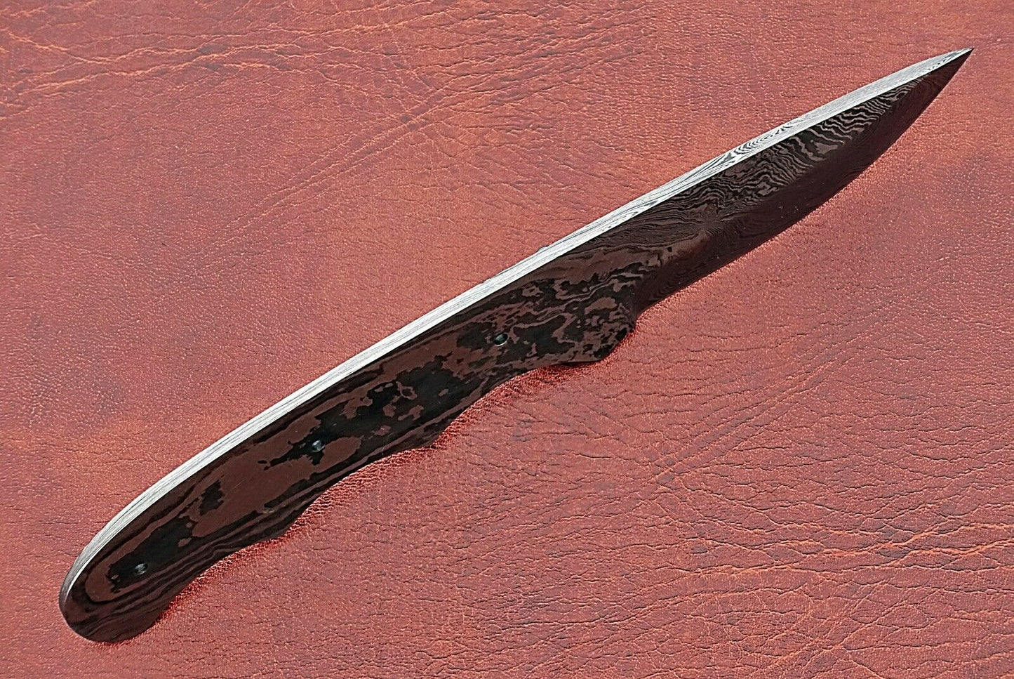 8" drop point blank blade, hand forged Damascus steel knife with 3.25" cutting