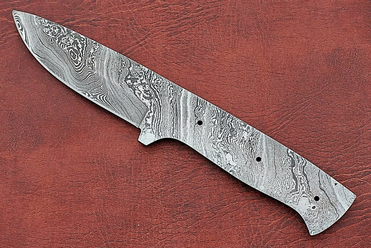 9" sstraight back Damascus steel blank blade skinning knife with 4" cutting