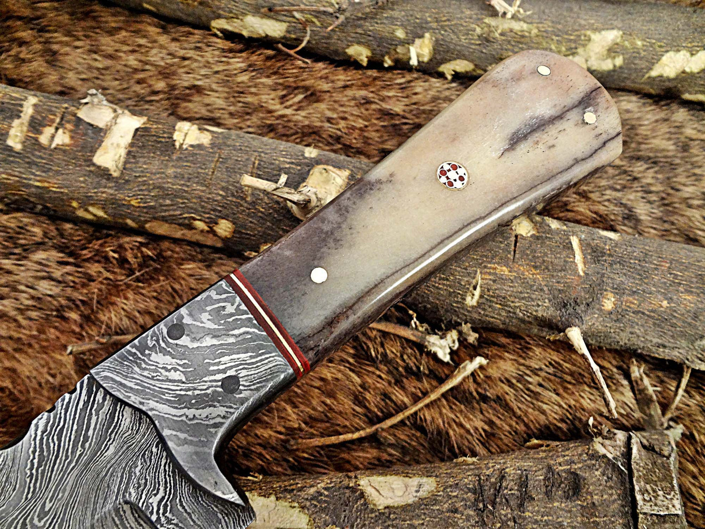 8" Long hand forged Damascus steel full tang Tanto blade pocket Knife, Available in 3 scales, includes Cow leather sheath