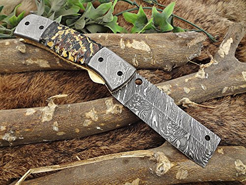 Damascus Steel Tanto blade folding knife