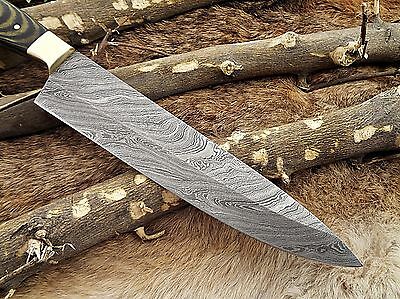Damascus Steel kitchen chef Knife 13" full tang Hand Forged blade, 2 tone wood