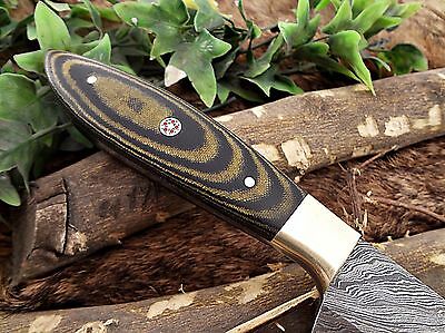 Damascus Steel kitchen chef Knife 13" full tang Hand Forged blade, 2 tone wood