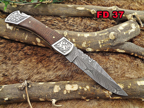 Personalized Damascus Knife Engraved Knife