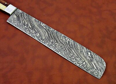 15" long Damascus steel Salmon Knife 9" cutting edge, 6" long Multi color scale