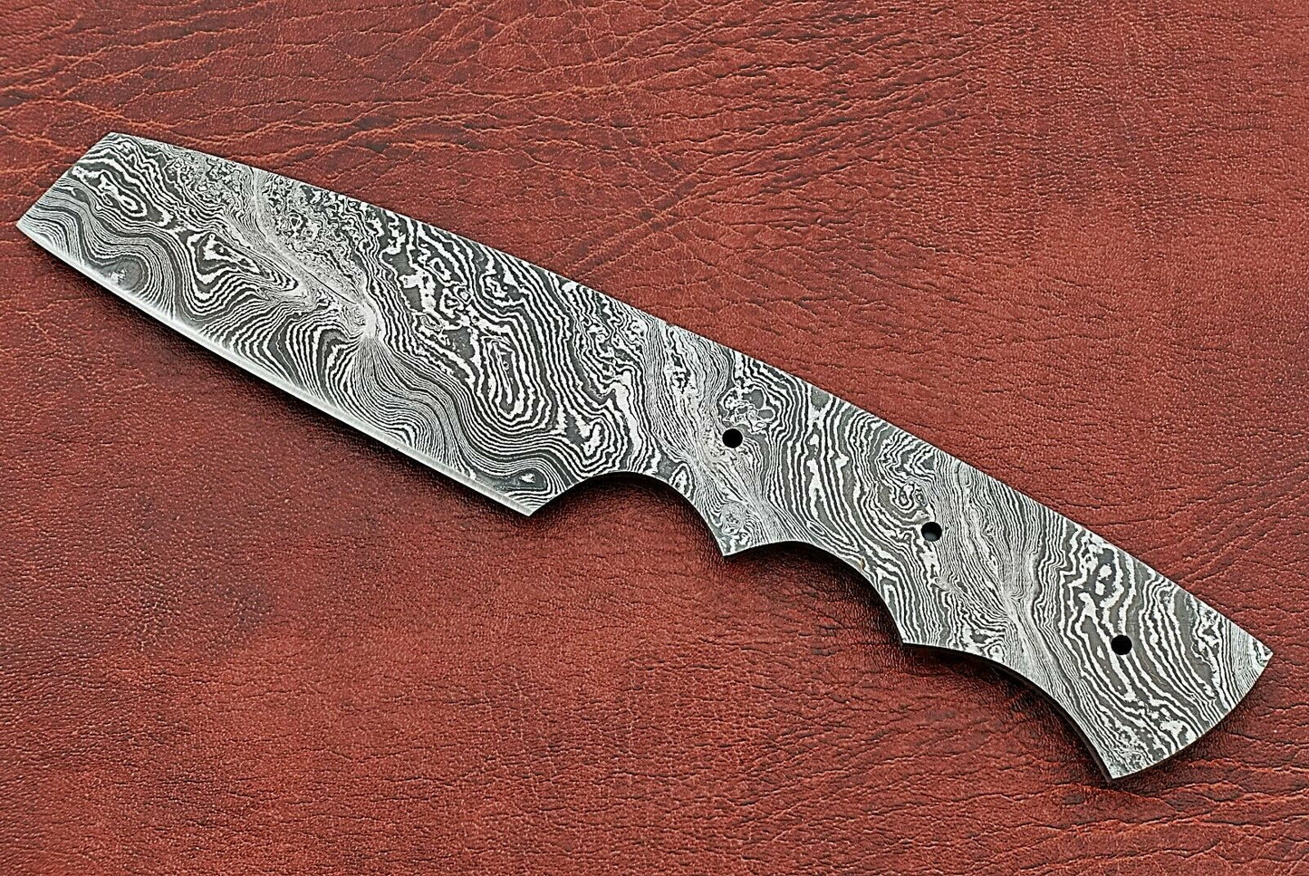 7.5" long hand forged Damascus steel sheeps foot blank blade, 3.5" cutting edge