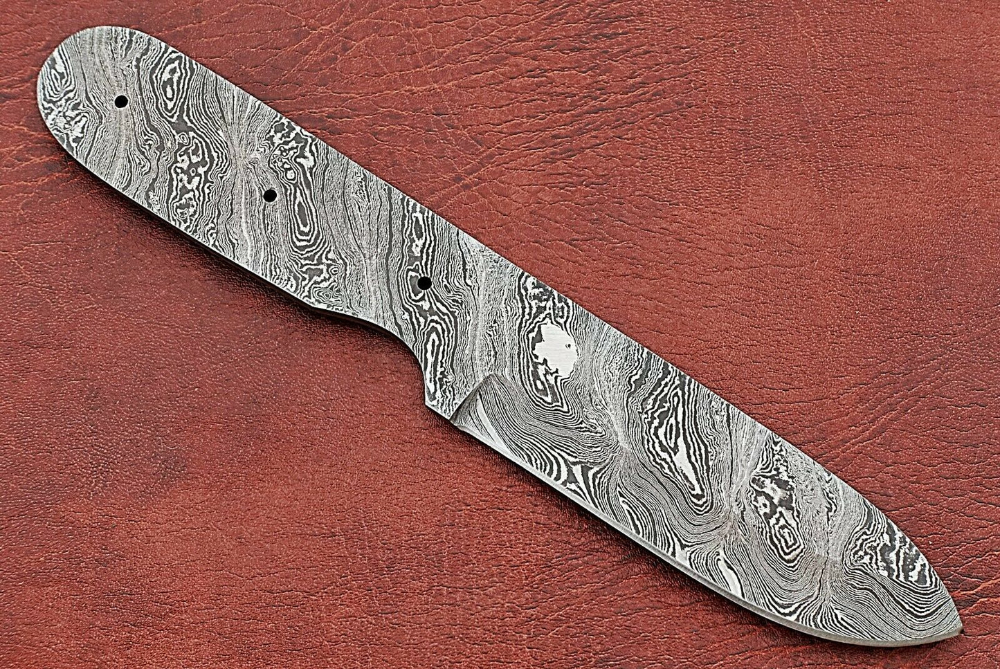 8.25" Spey point blank blade, hand forged Damascus steel knife with 4" cutting