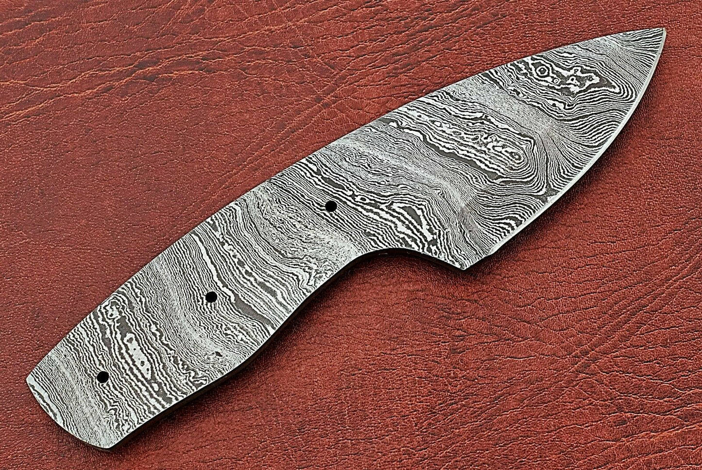 6.5" spear point Damascus steel blank blade pocket knife with 2.5" cutting edge