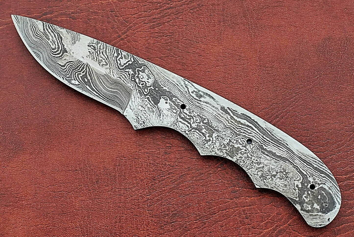 8" drop point blank blade, hand forged Damascus steel knife with 3.25" cutting
