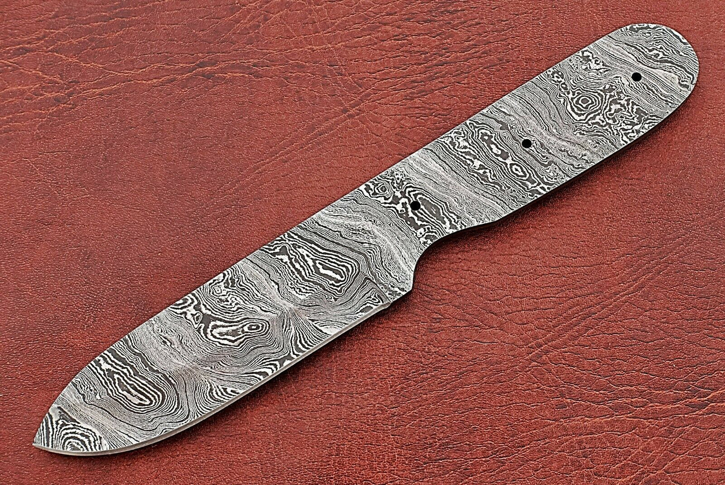 8.25" Spey point blank blade, hand forged Damascus steel knife with 4" cutting