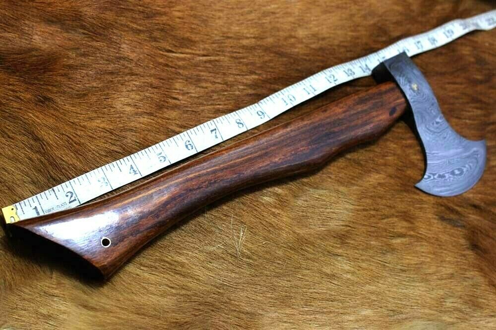 Damascus steel Timmerbila axe, 15 Inches long Log splitter Axe with Cow sheath