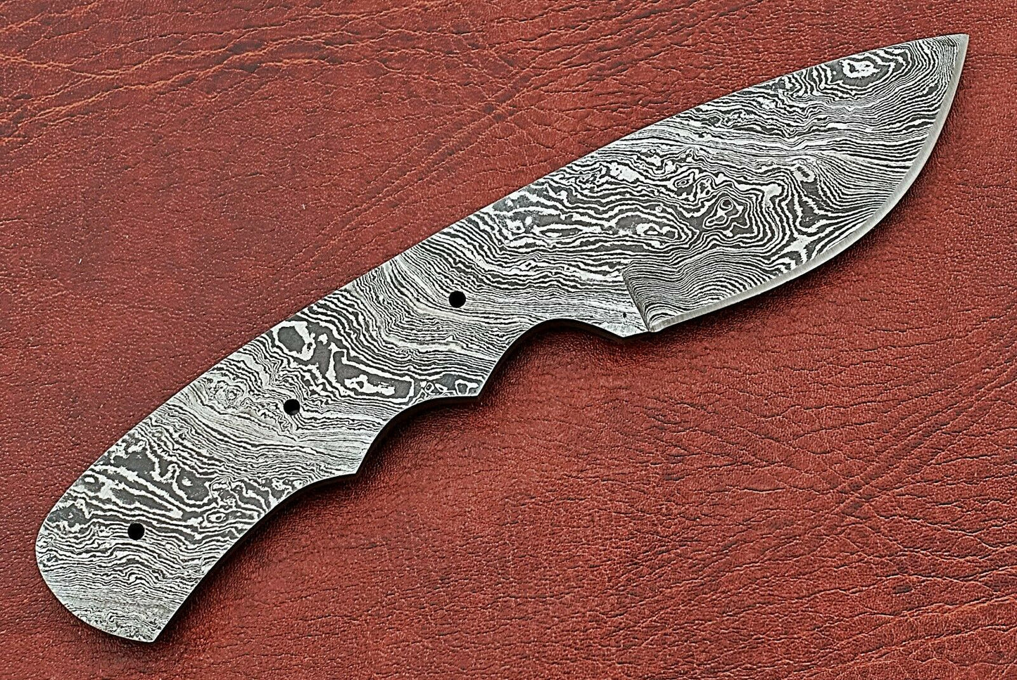 6.75" spear point Damascus steel blank blade pocket knife with 3.25" cutting