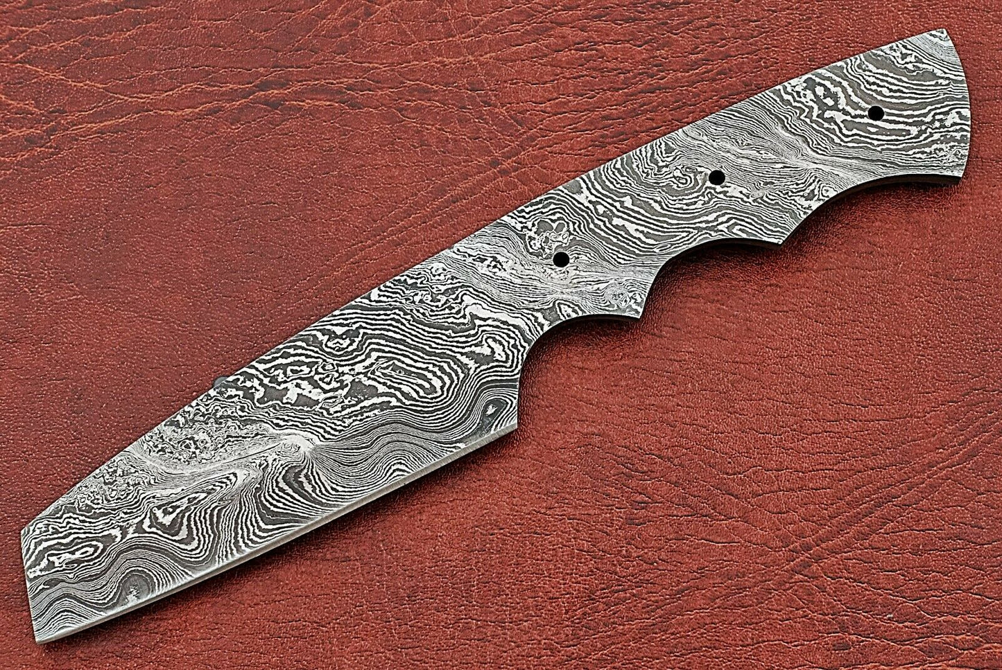 7.5" long hand forged Damascus steel sheeps foot blank blade, 3.5" cutting edge