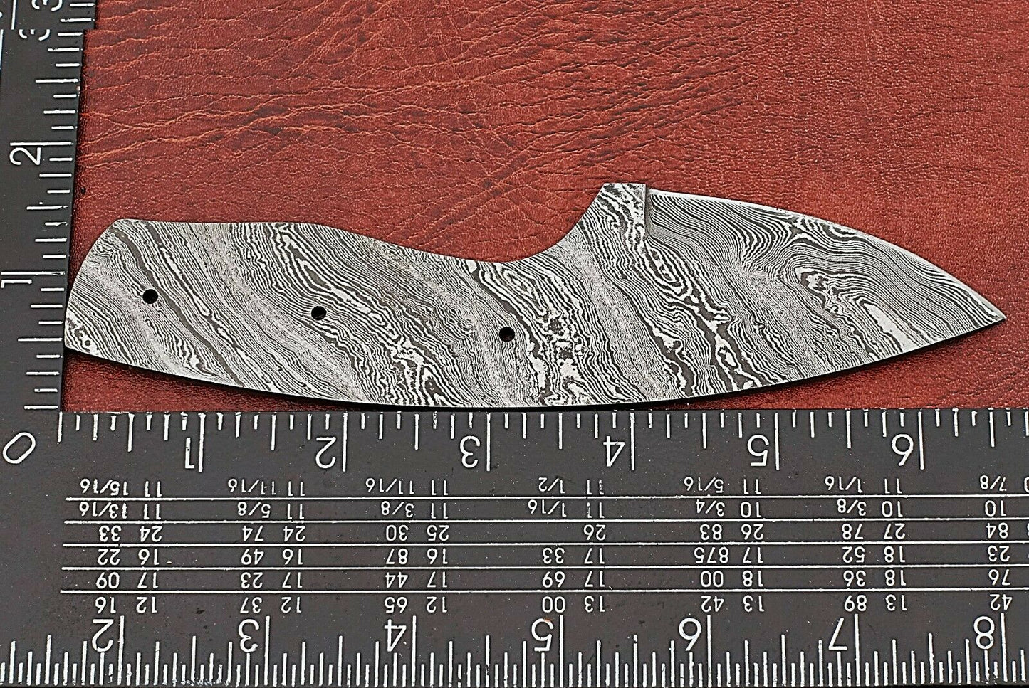 6.5" spear point Damascus steel blank blade pocket knife with 2.5" cutting edge