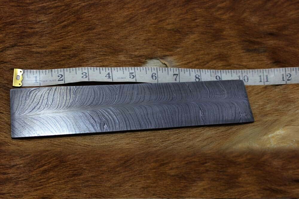 10" long custom made flower pattern hand forged Damascus steel bar