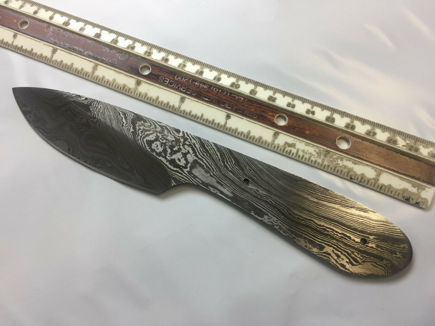 2 pieces Damascus steel blank blade set 8.5" and 8" long hand forged steel