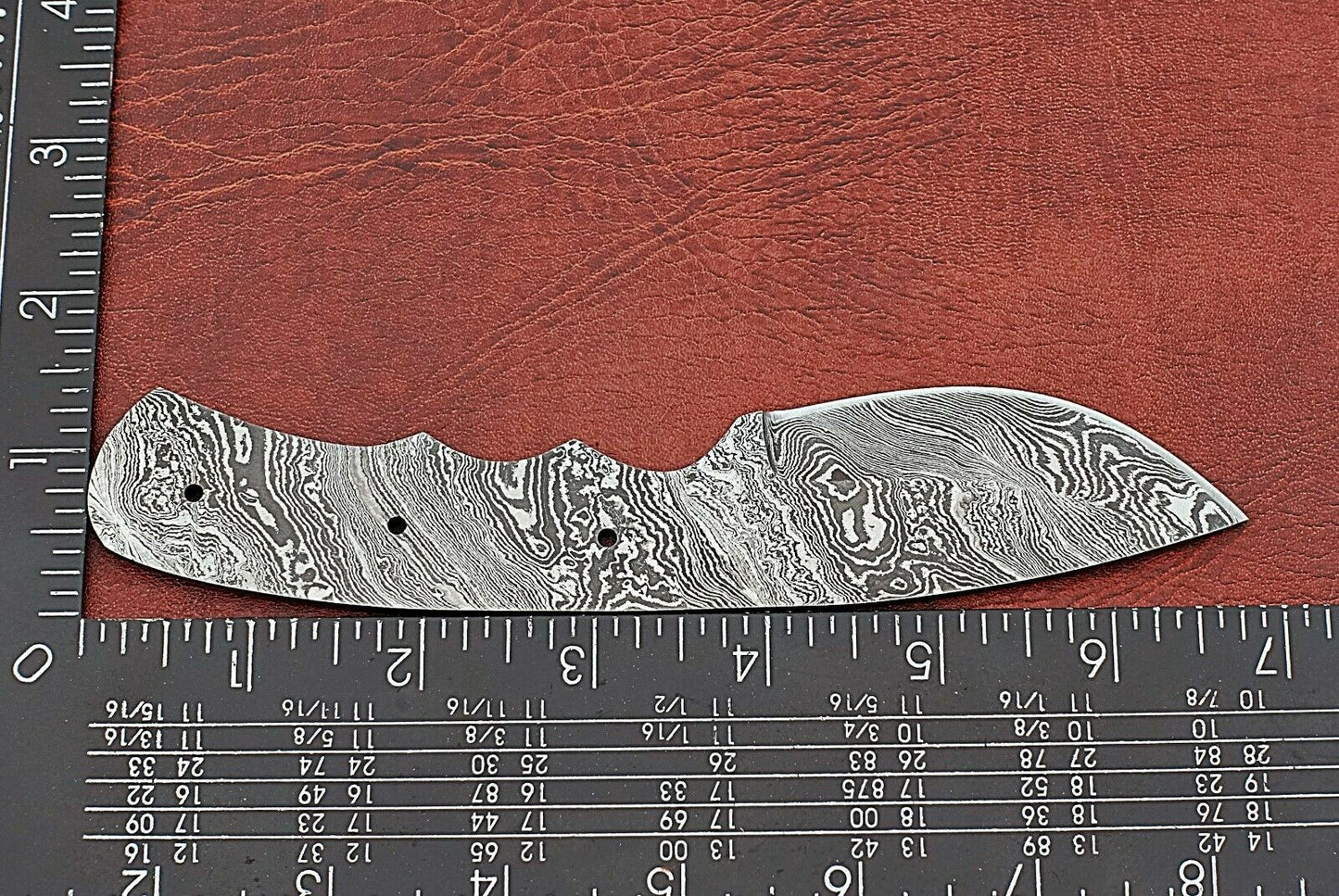 6.75" spear point Damascus steel blank blade pocket knife with 3.25" cutting