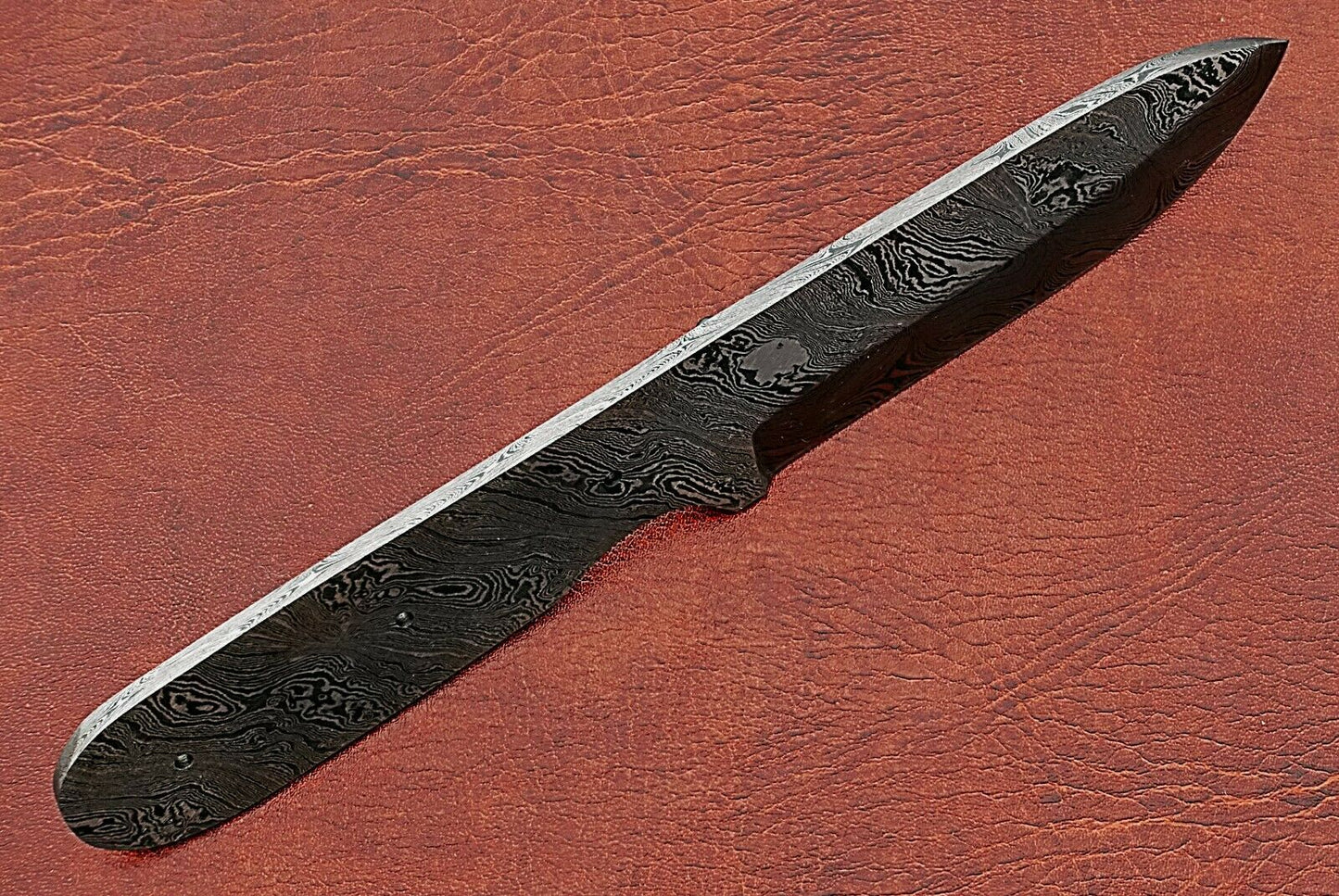 8.25" Spey point blank blade, hand forged Damascus steel knife with 4" cutting