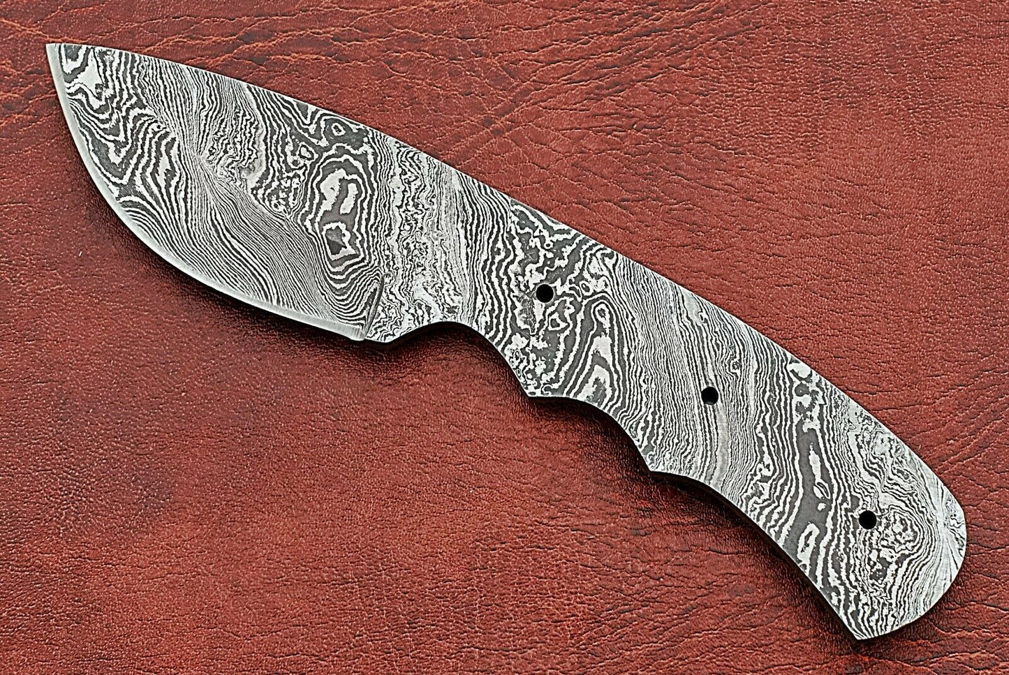 6.75" spear point Damascus steel blank blade pocket knife with 3.25" cutting