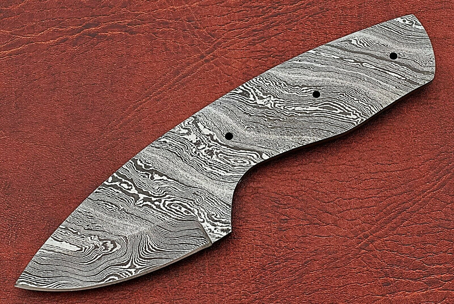 6.5" spear point Damascus steel blank blade pocket knife with 2.5" cutting edge