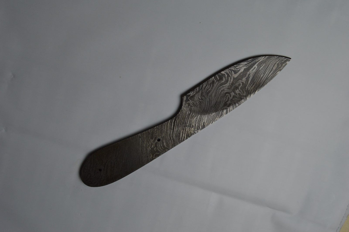 Damascus steel blank blade 8.5" long hand forged 4" cutting edge, 2 pin holes