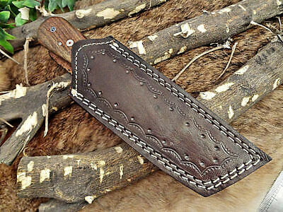 Damascus steel skinning knife 4 Pcs set with leather sheath, Bull horn scale