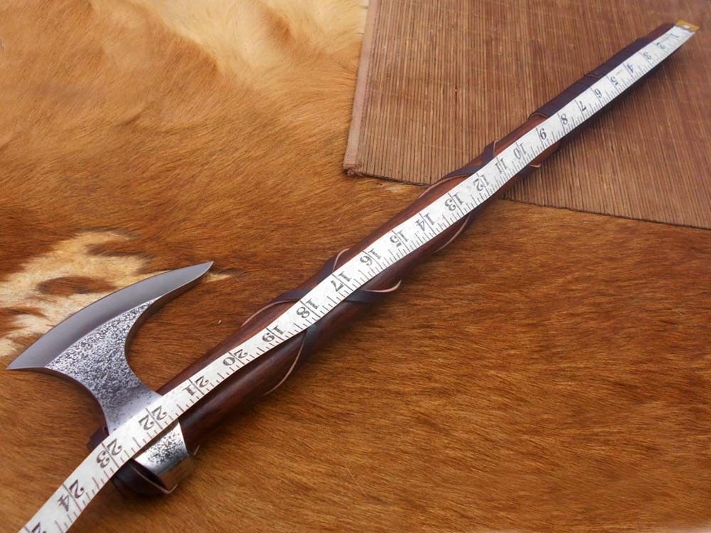 Hand forged Carbon steel Tomahawk Godzilla Axe, Hunting Axe, hiking battle axe Rose wood scale