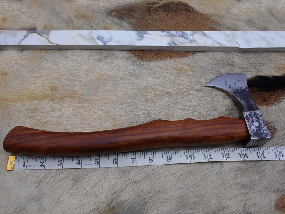 Damascus Depot High carbon steel tomahawk Axe Bearded hiking battle axe 15 Inche