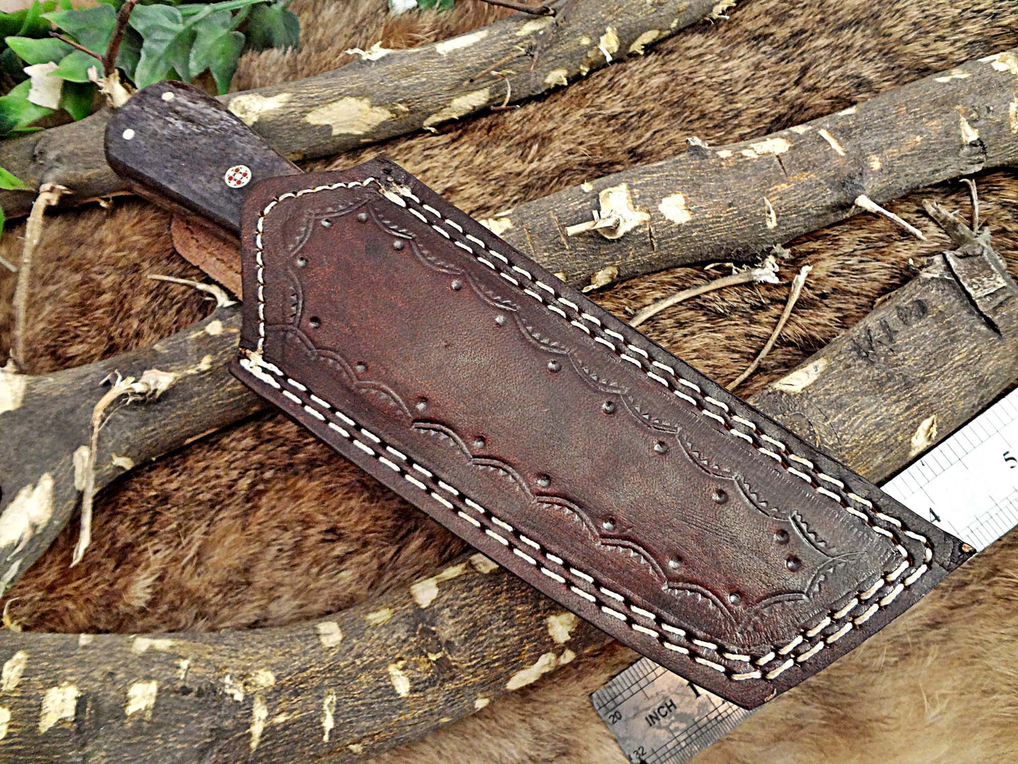 8" Long hand forged Damascus steel full tang Tanto blade pocket Knife, Available in 3 scales, includes Cow leather sheath